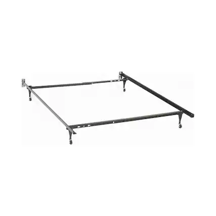 Front. Manhattan Lane - Nit Multisize Metal Bed Frame, Twin or Full Size, Caster Wheels - Black.