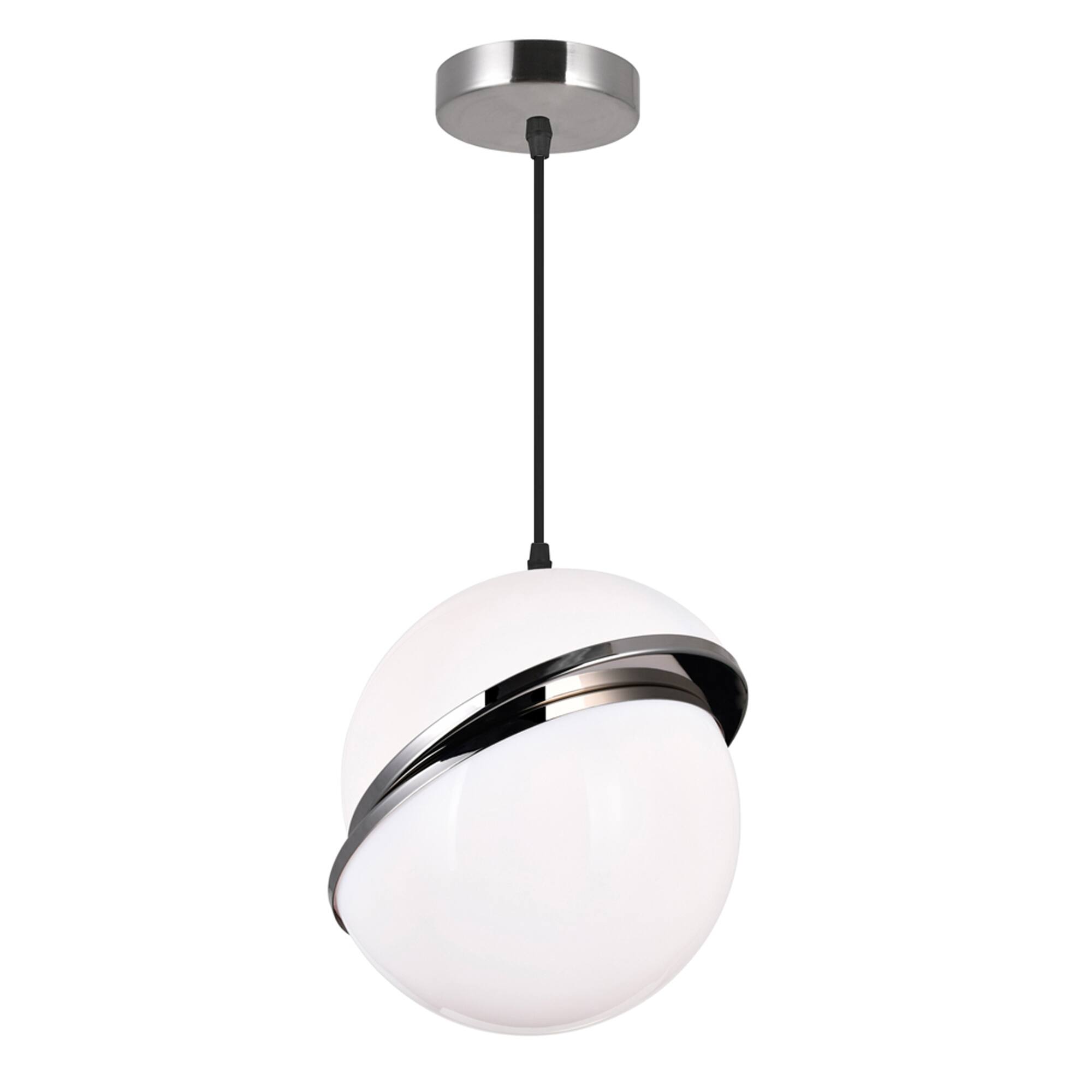 Left. CWI Lighting - Gemini 1 Light Mini Pendant With Polished Nickel Finish - Polished Nickel.
