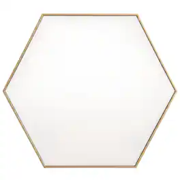 Elegant Decor - Metal frame hexagon mirror 41 inch - Brass