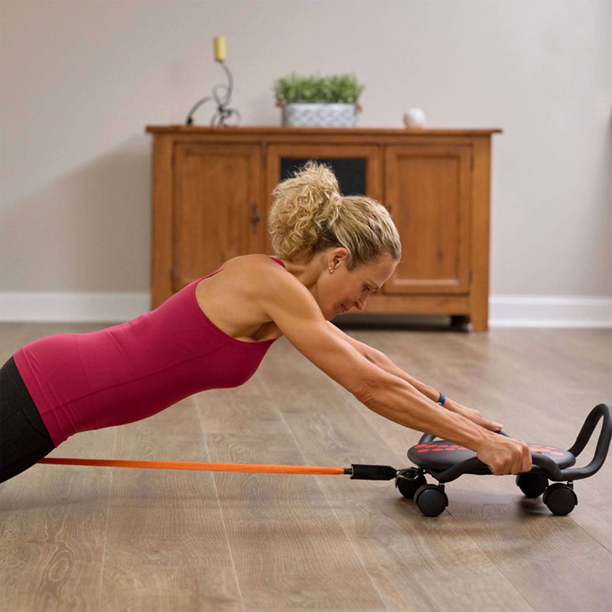 Alt View 3. AB Dolly - AB Dolly Plus Home Core Fitness Ab Exercise Workout Equipment & Resistance Bands - Black.