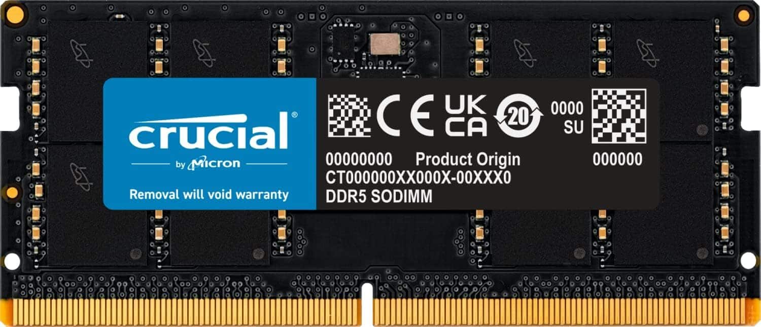 Crucial 32GB 262 Pin DDR5 SO DIMM DDR5 5600 Laptop Memory Model