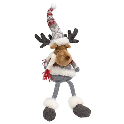 Left. BreeBe - Stuffed Holiday Moose Shelf Sitter 2 Asstd. - Multi.