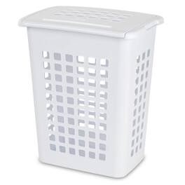 Sterilite - Rectangular LiftTop Plastic Laundry Hamper Basket Bin w/ Lid (12 Pack) - White