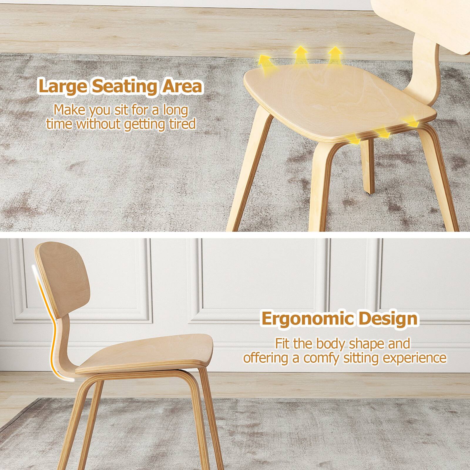 Large Seating Area  
Make you sit for a long time without getting tired  

Ergonomic Design  
Fit the body shape and offering a comfy sitting experience
