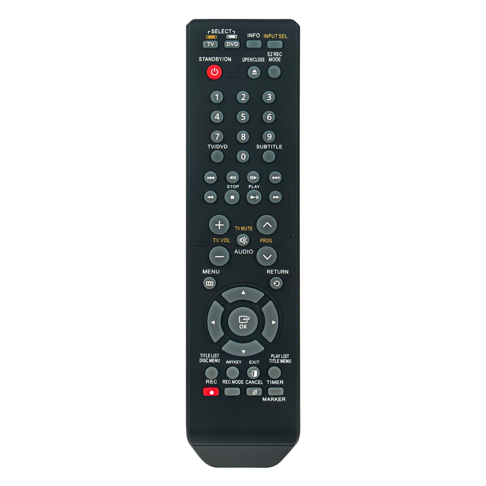 VINABTY - New AK59-00061A Replaced Remote Fits for Samsung DVD/VCR DVD-R149X DVD-R150 DVD-R155 DVD-R160 DVD-R129 DVD-R128 - Black