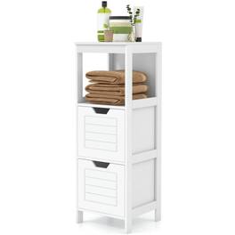 Kadyn - Floor Cabinet Multifunction Storage Rack Stand Organizer, Bathroom Cabinets for Entryway Storage, Home Office Furniture - White