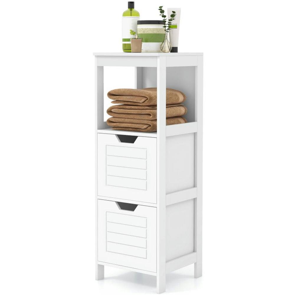 Front. Kadyn - Floor Cabinet Multifunction Storage Rack Stand Organizer, Bathroom Cabinets for Entryway Storage, Home Office Furniture - White.
