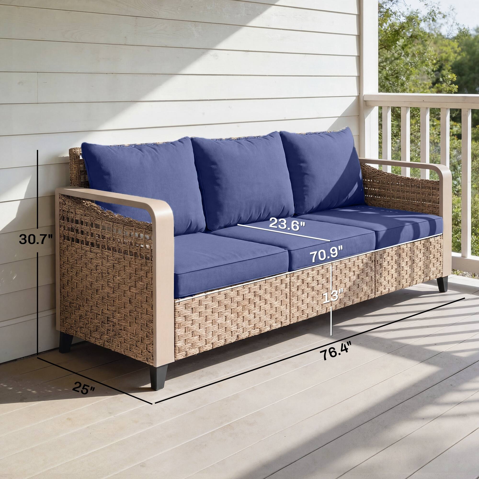 30.7" 23.6" 70.9" 13" 25" 76.4"