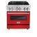 Alt View 1. ZLINE - Professional 4 Cu. Ft. Freestanding Dual Fuel Convection Range - Matte Red.