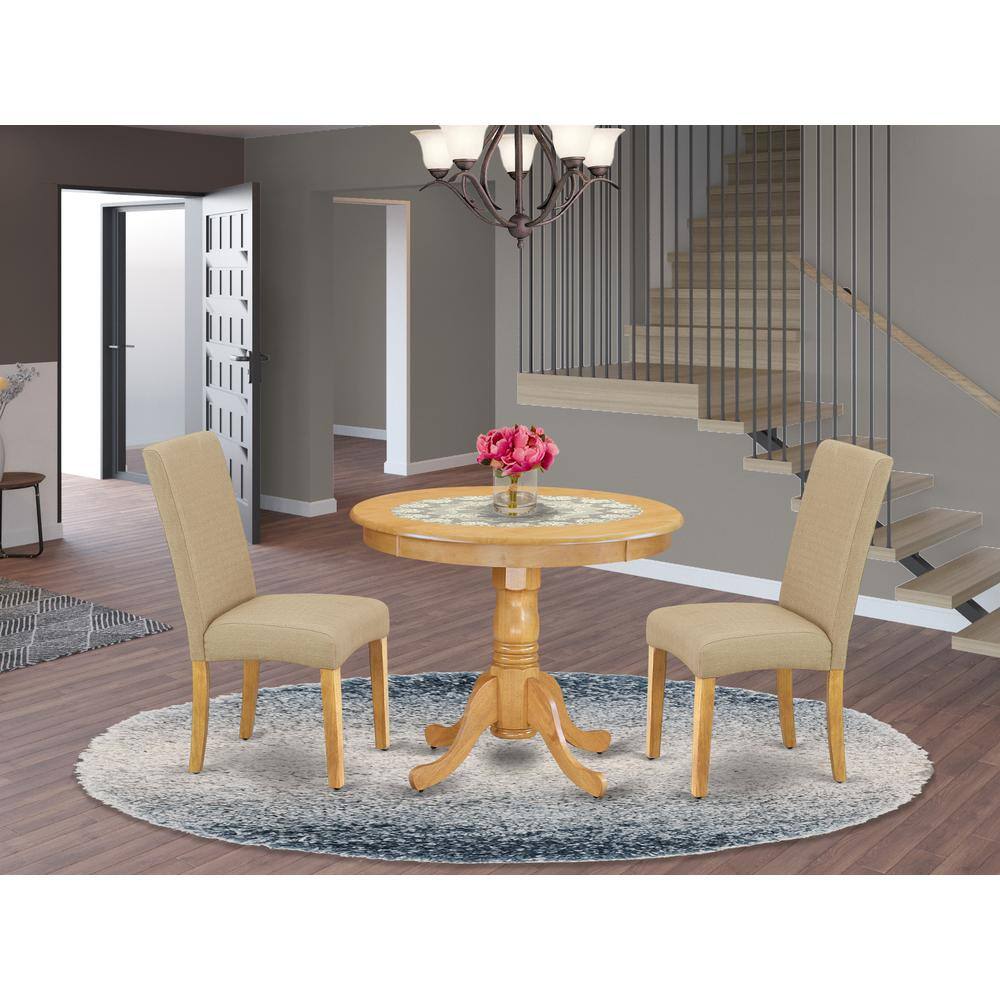 Left. East West Furniture - Dining Room Set Oak - Brown.