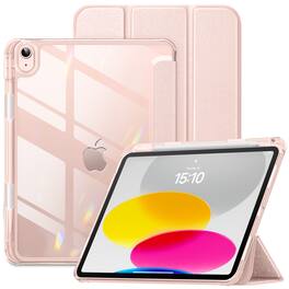 DTTO - Case for iPad A16 11-inch 2025 & 10th Gen 10.9-inch 2022, Matte Slim Hard Back, Soft TPU Frame, Pencil Holder - Pink Gold
