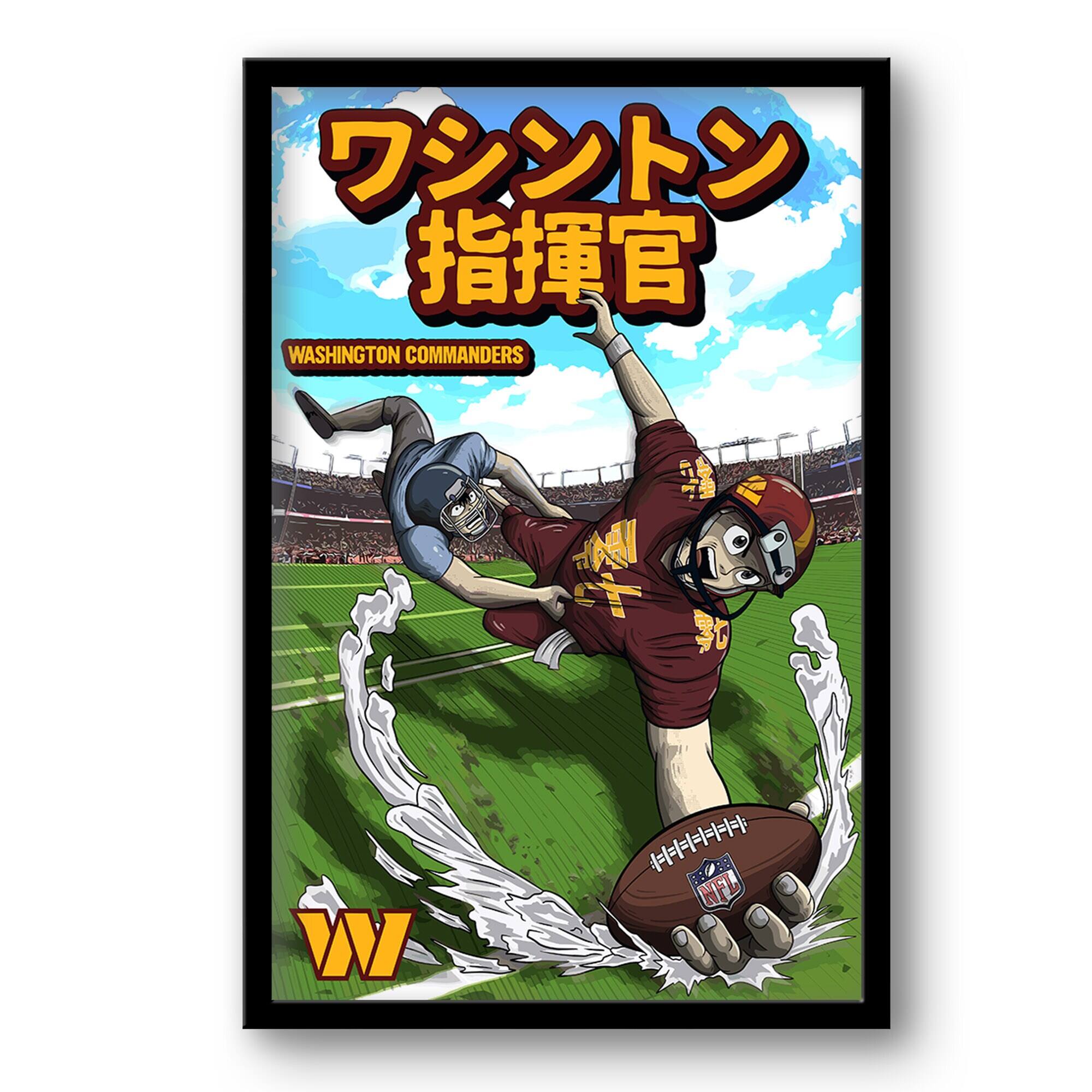 Washington Commanders 14" x 20" Framed Anime Art Print