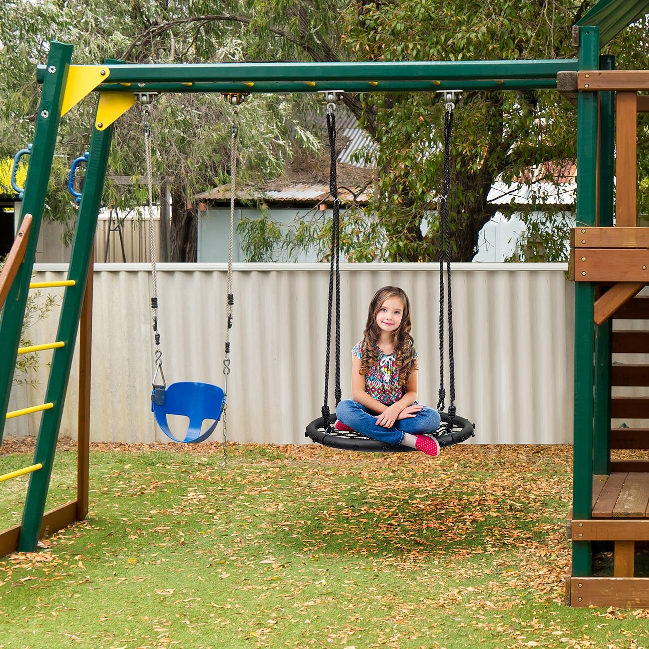 Alt View 2. Sorbus - Sorbus Saucer Tree Swing- Kids Outdoor Disc Round Swing,  24" Heavy Duty 220lbs Seat- Easy Install.