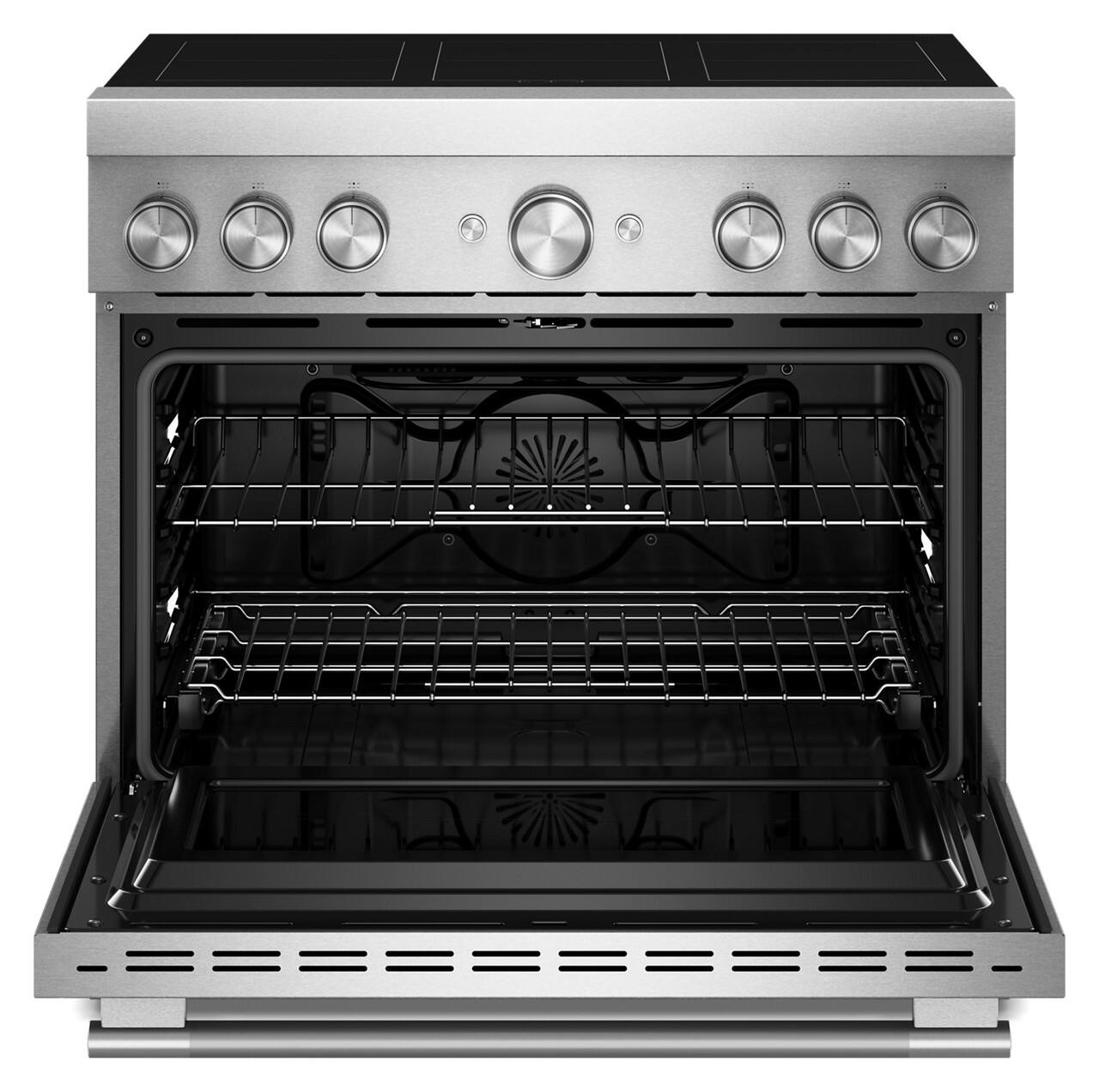 Alt View 1. KitchenAid - 5.1 Cu. Ft. Freestanding Electric Induction Commercial-Style Range with Air Fry and 6-Element - Stainless Steel.