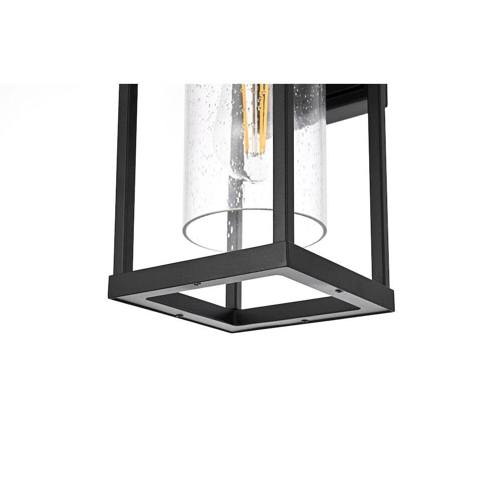 Alt View 1. Elegant Lighting - Zora 14 inch Outdoor Wall sconce in Black - Black And Clear.