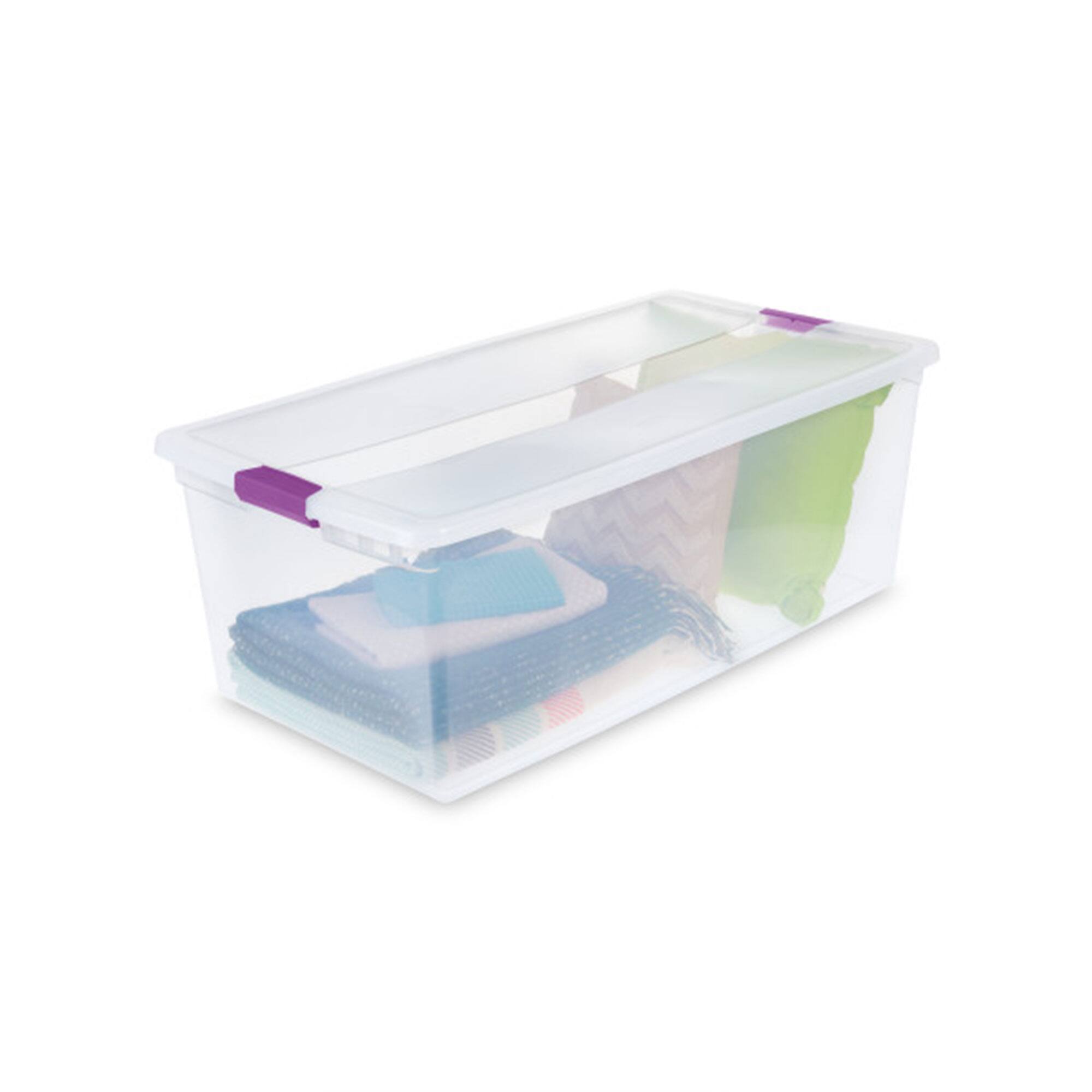 Alt View 1. Sterilite - Sterilite 110 Qt ClearView Latch Storage Box, Stackable Bin with Lid, 8-Pack - Clear.
