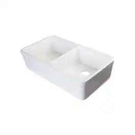 Alfi - brand 32 inch Double Bowl Fireclay Undermount Kitchen Sink - White
