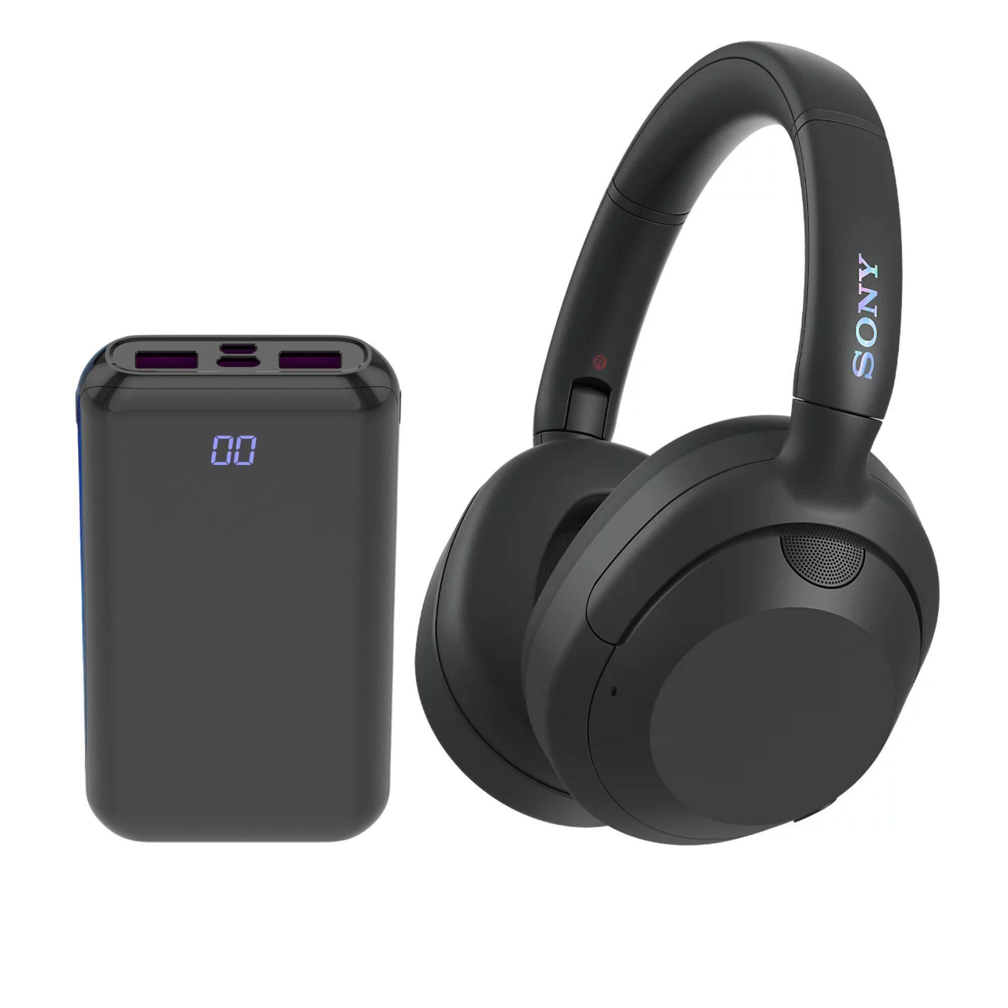 Sony - WHULT900N/B ULT Noise Cancelling Headphones with wireless Noise Cancelling Headphone accessory bundle - Black