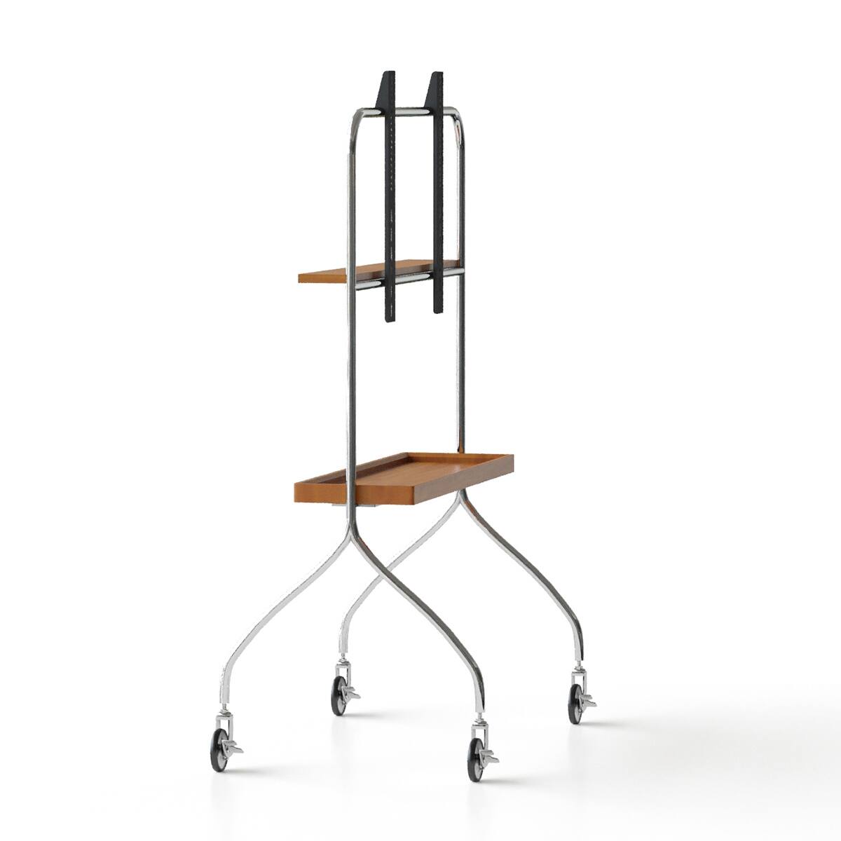 Alt View 6. Spaco - Spaco TV Stand for 43-70 Inch TVs, 360° Swivel, 4-Level Height Adjustable, Open Shelves, Moving Roller for Living Room - Black Brown.