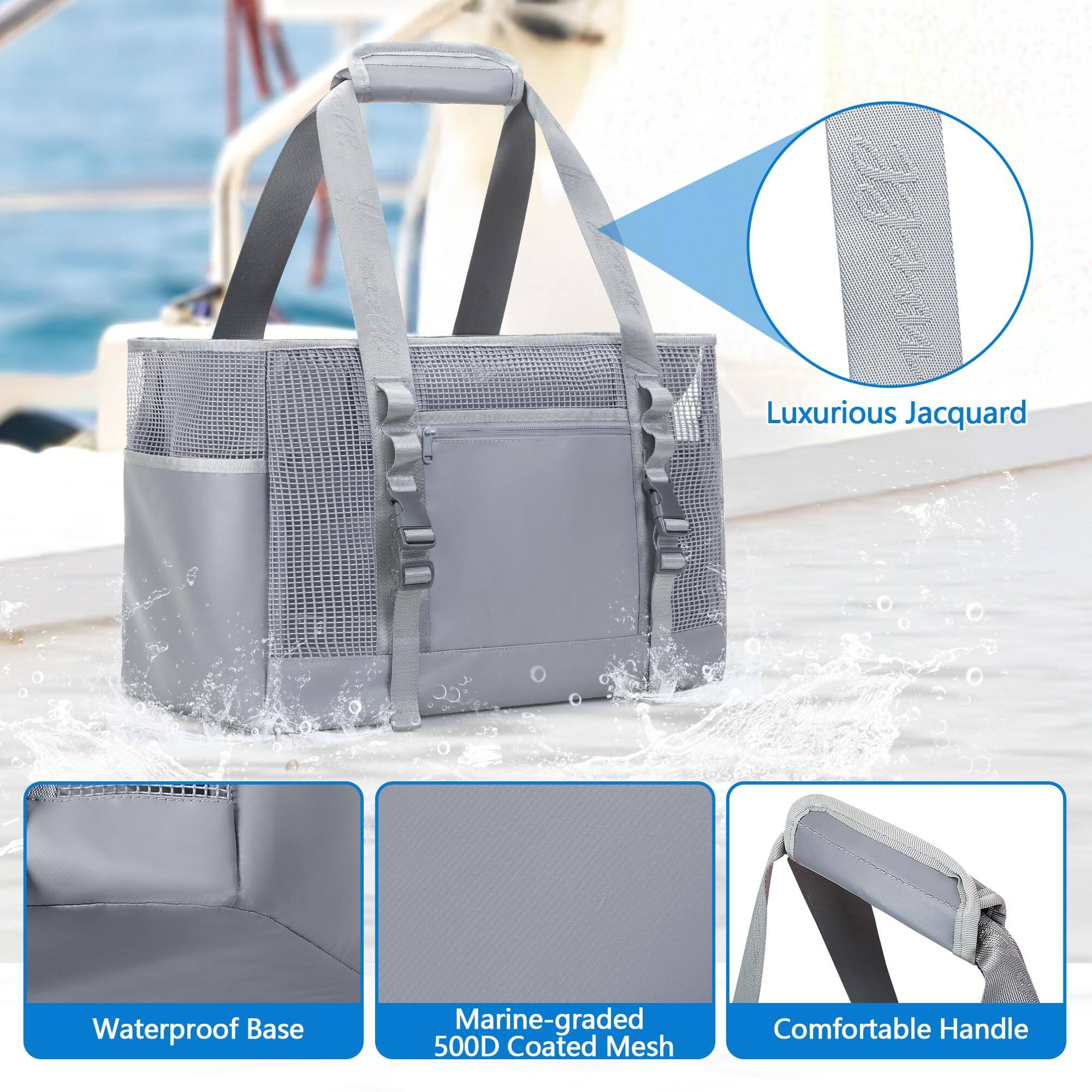 Jo Sgees T Luxurious Jacquard Waterproof Base Marine-graded 500D Coated Mesh Comfortable Handle