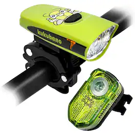 RTMB - USB Rechargeable LED Bike Light Set, Headlight & Taillight, Waterproof - Black and Yellow