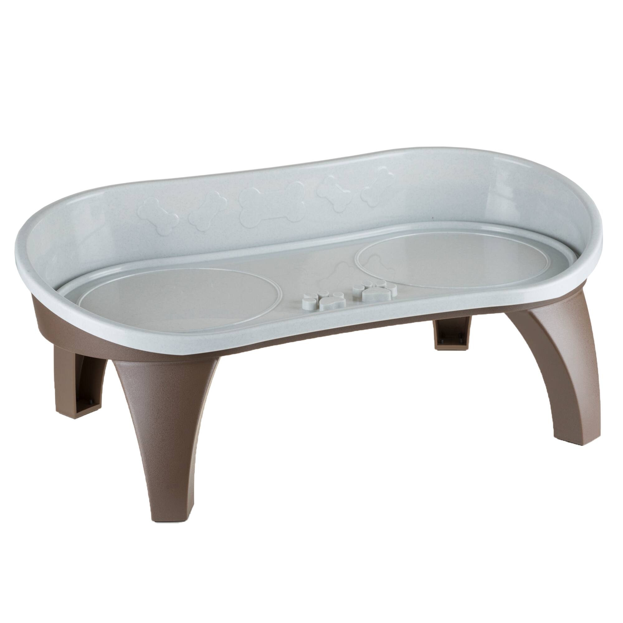 Front. PetMaker - 8.5-Inch-Tall Dog Bowl Stand - Brown.