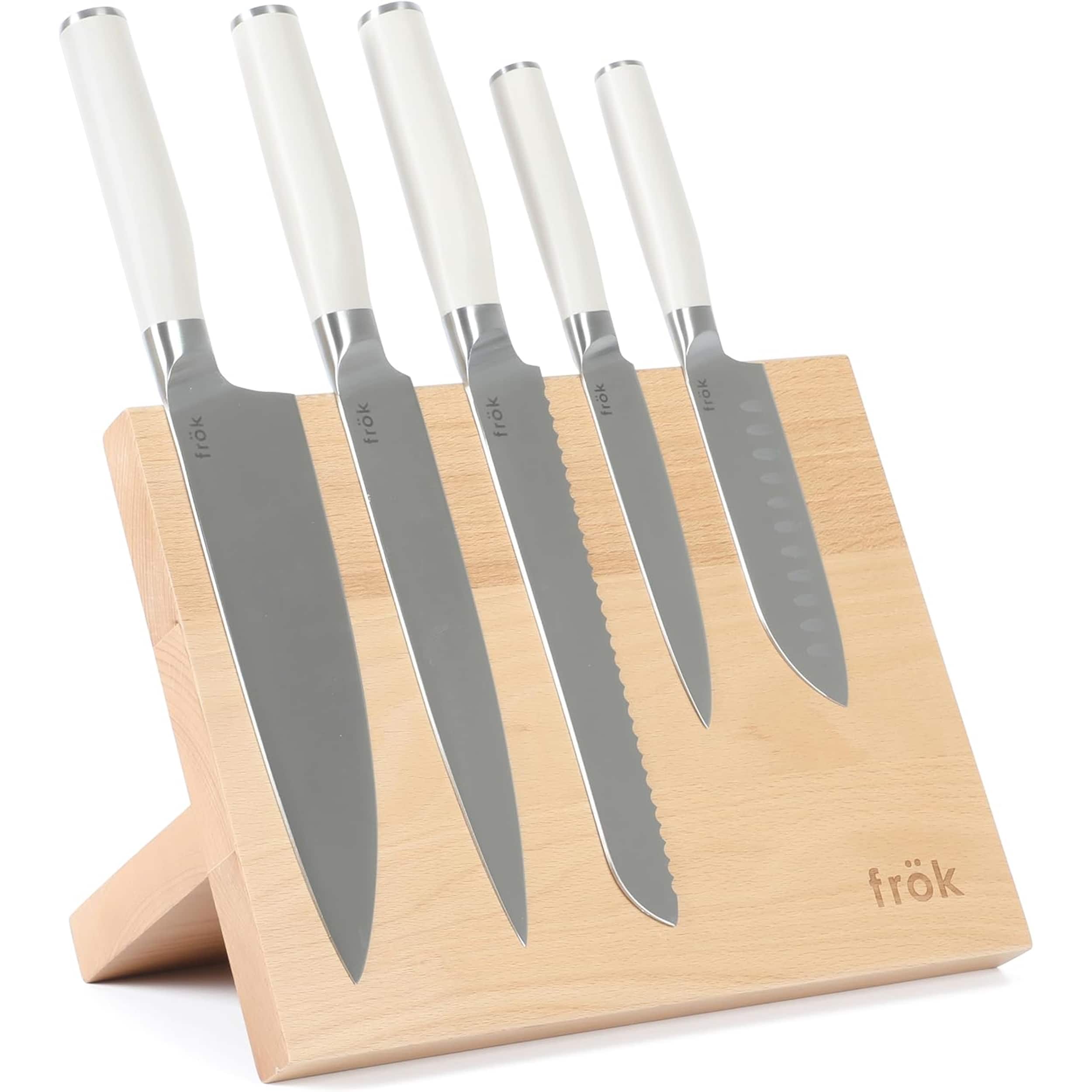 Frok - 6 Piece Cutlery Set with Magnetic Wood Stand in White price history on PriceWatchPro