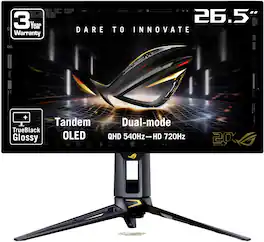 ASUS - ROG Swift 27" Dual Mode (2K 540Hz, HD 720Hz) OLED 0.02ms Gaming Monitor with FreeSync Premium Pro and HDR - 20th Edition