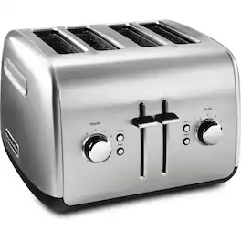 KitchenAid - 4-Slice Programmable Toaster with Manual High-Lift Lever, 120V - Brushed Stainless Steel
