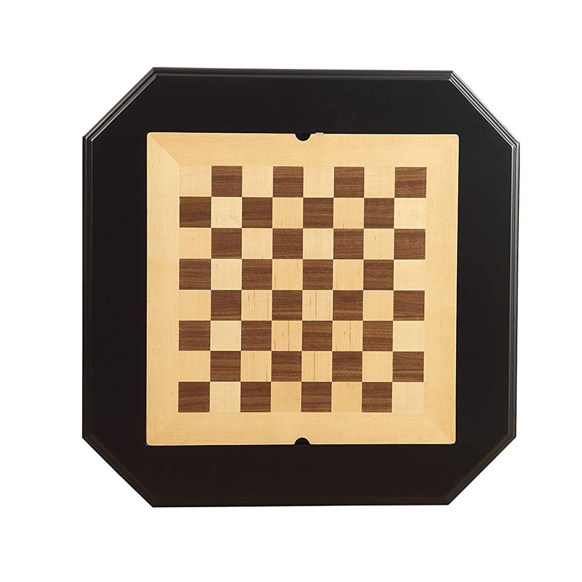 Alt View 1. Manhattan Lane - Wooden Chess Game TableWith One Drawer - Black.