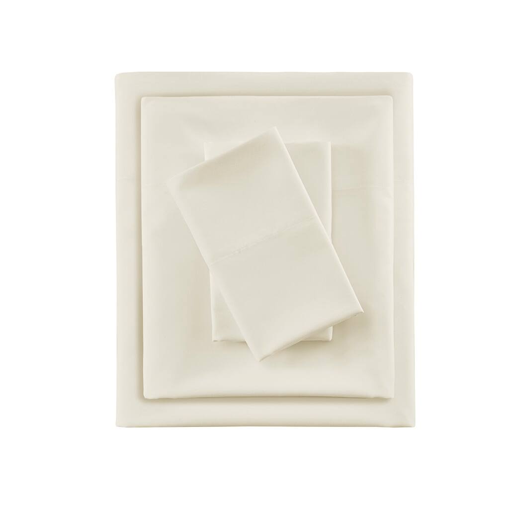 Gracie Mills - Thaddeus Cool Microfiber Sheet Set for All Night Comfort - Ivory
