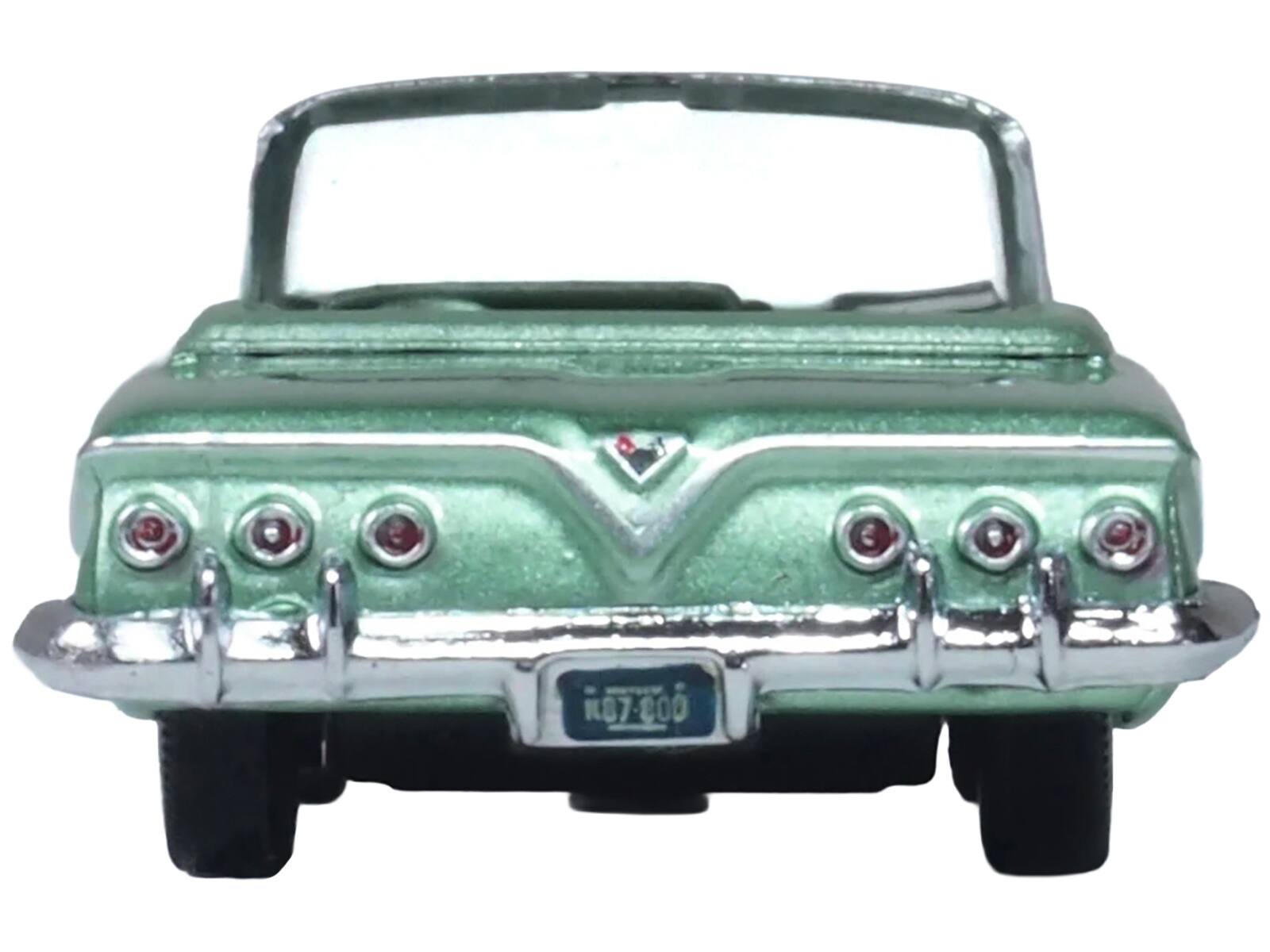 Alt View 3. Oxford Diecast - 1961 Chevrolet Impala Convertible Arbor Green Metallic with Green Interior 1/87 (HO) Diecast Model Car by Oxford Diecast.