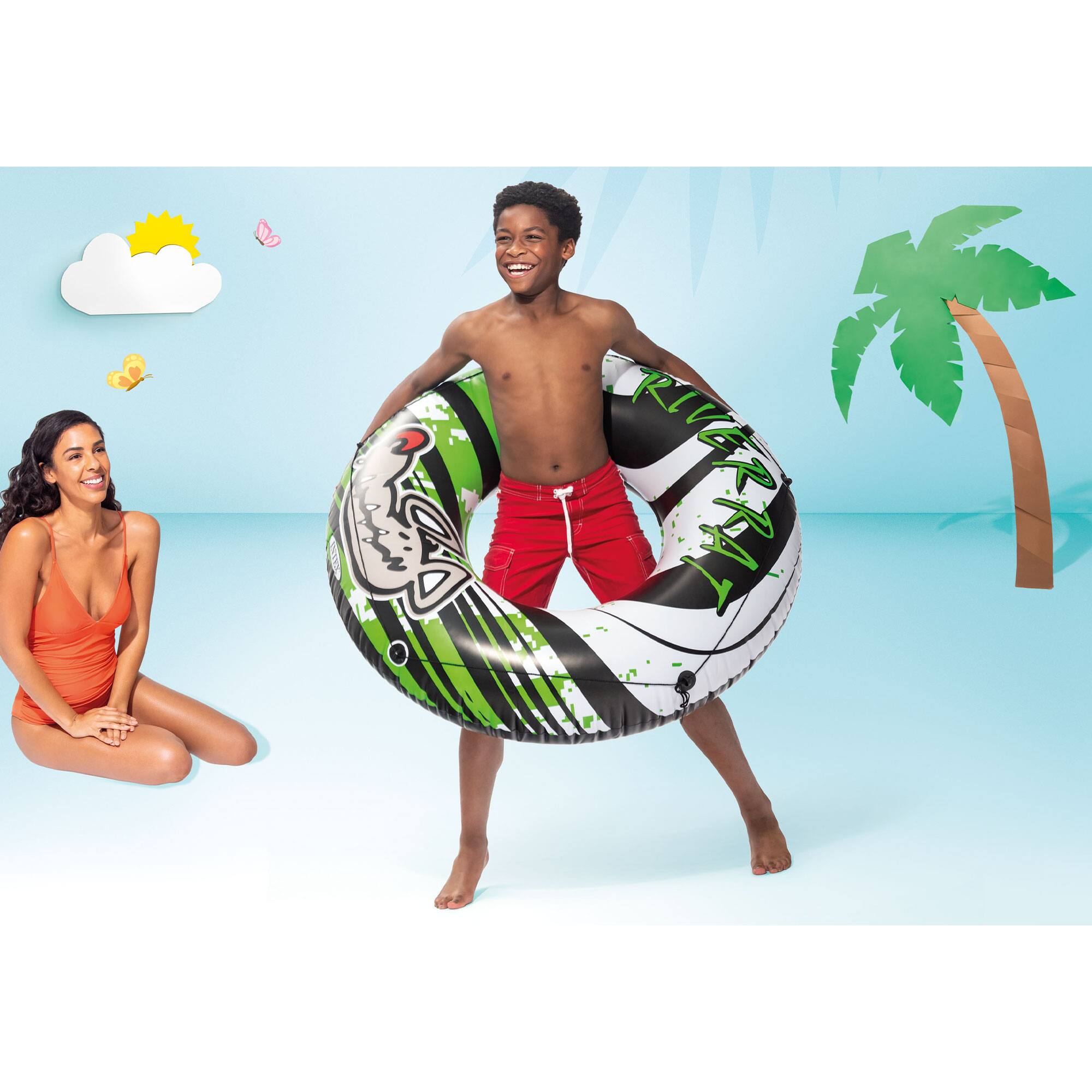 Alt View 4. Intex - Intex River Rat 48 Inch Inflatable Lake Boat Towable Floating Tube, Color Varies - Multicolor.