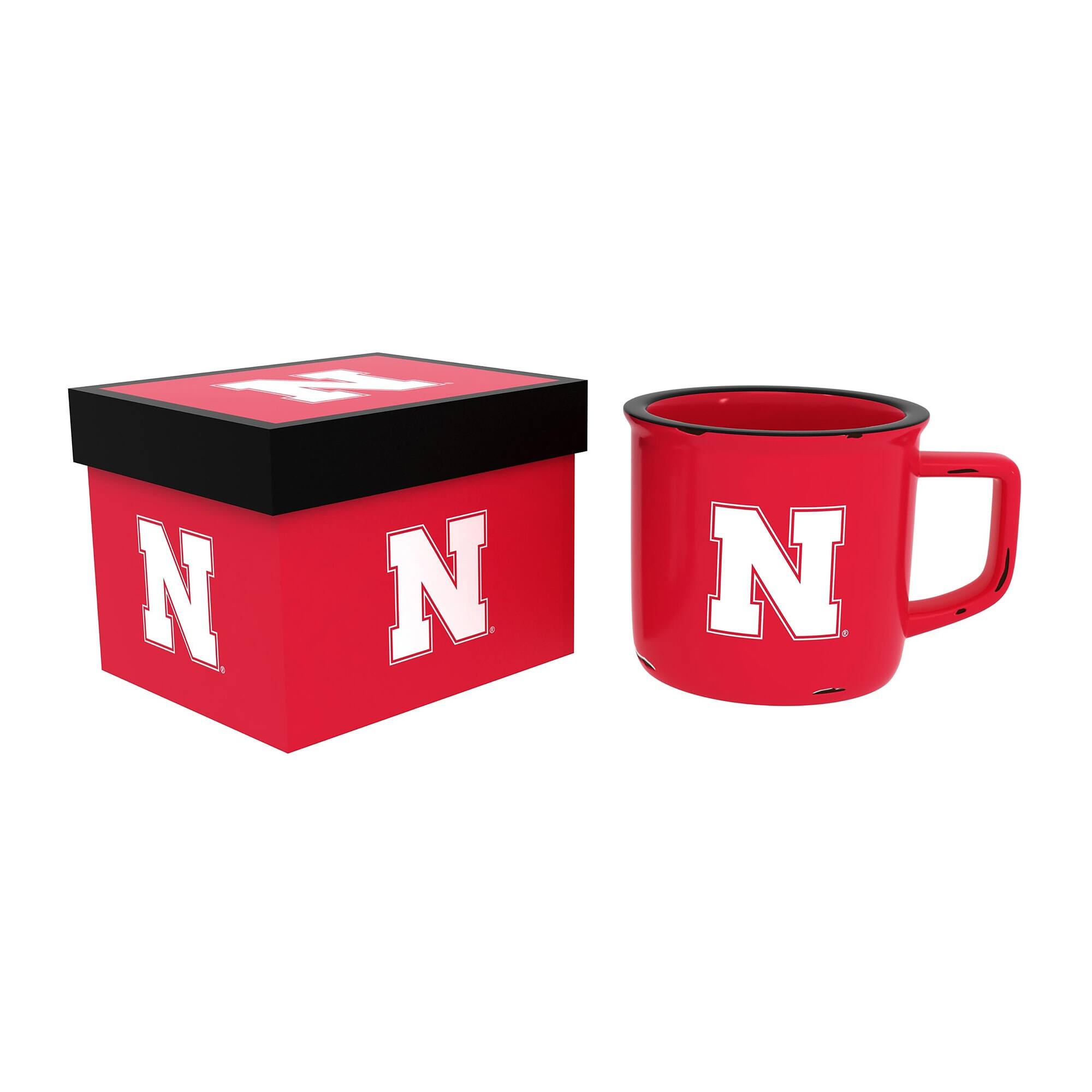 Photos - Mug / Cup Evergreen Enterprises - Nebraska Huskers 14oz. Ceramic Camp Cup with Gift Box - Multicolor 