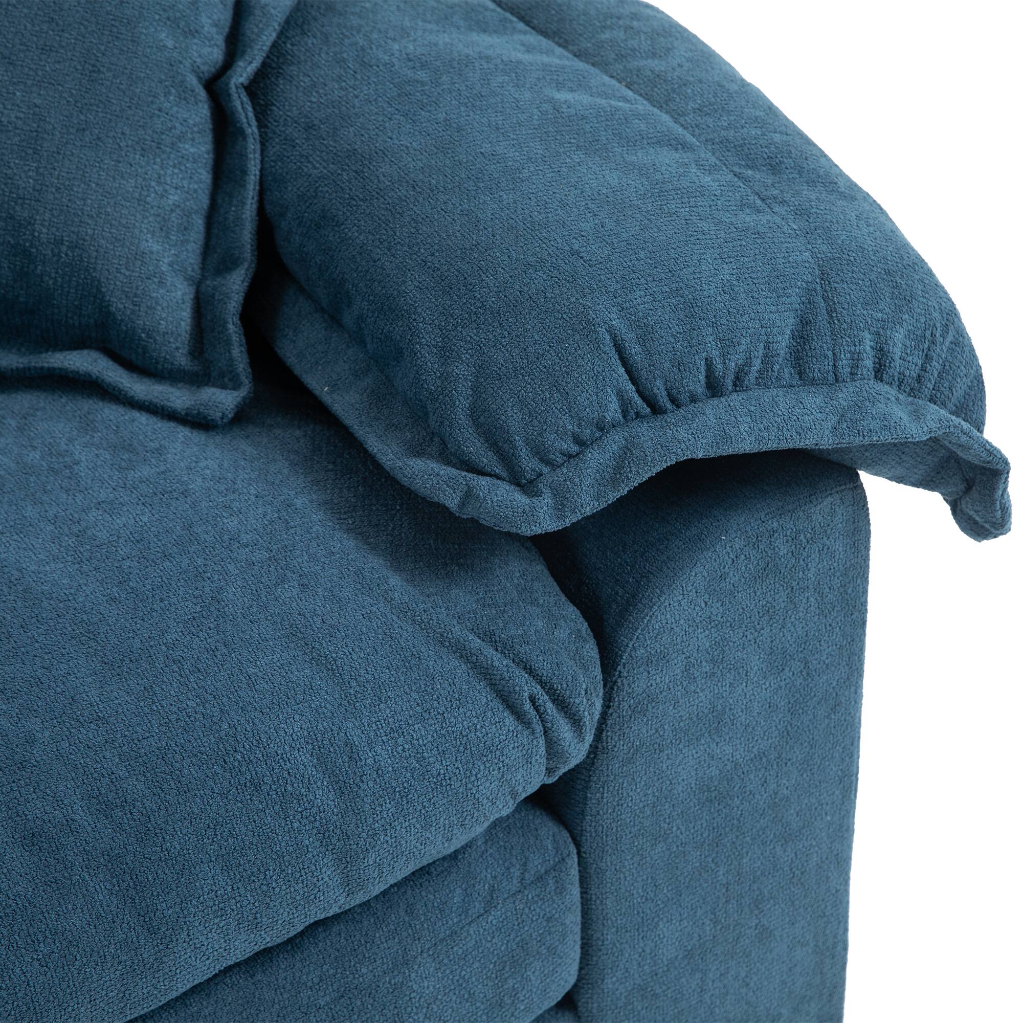 Alt View 6. Tiramisubest - 84"Chenille Sofa,Loveseat Deep Seat Sofa Couch with Pillows & Memory Foam for Living Room,Apartment,Office Lounge-Blue - Blue.