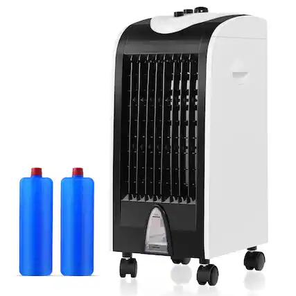 Front. Gymax - Gymax Evaporative Air Cooler Portable Cooling Fan Humidifier Home Office - Black, White.