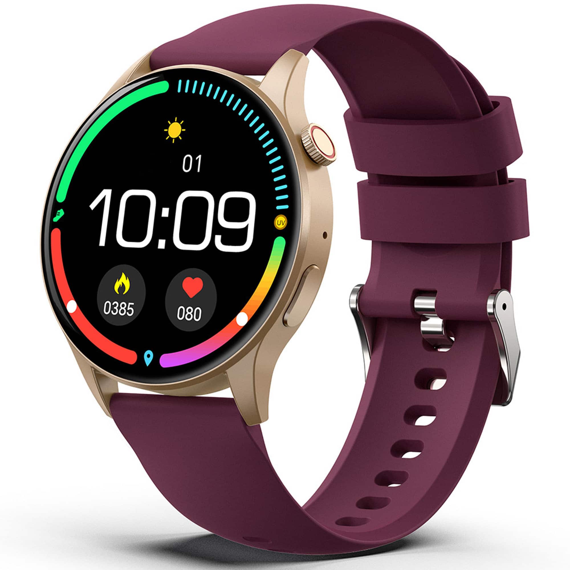 YONWAY - Smart Watch for Women Men, Stylish Sports Round Screen Watch with Bluetooth Calling and Multiple Sports Modes - Purple - (2025)