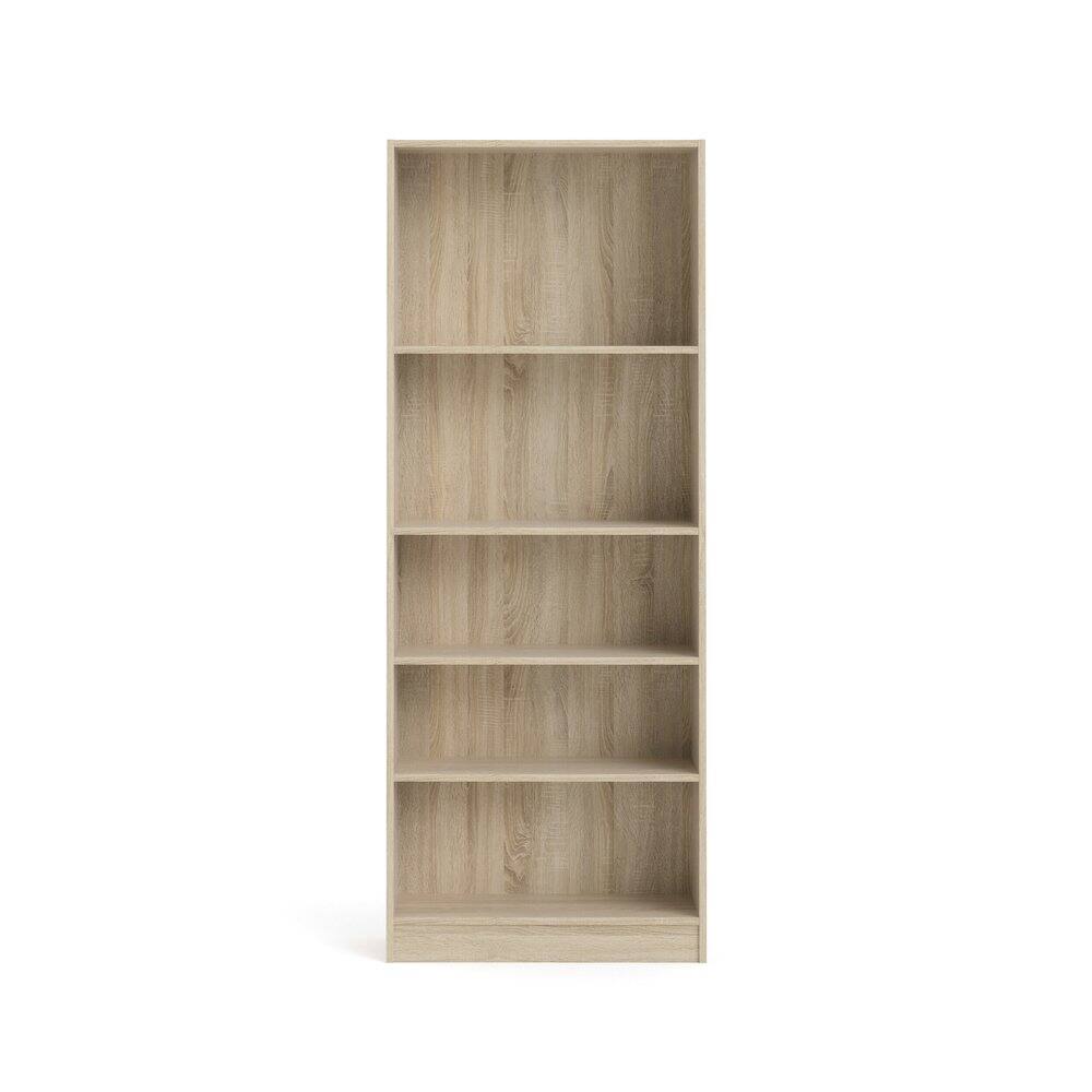 Angle. Tvilum - Element Tall Wide 5 Shelf Bookcase, Oak Structure - Brown.
