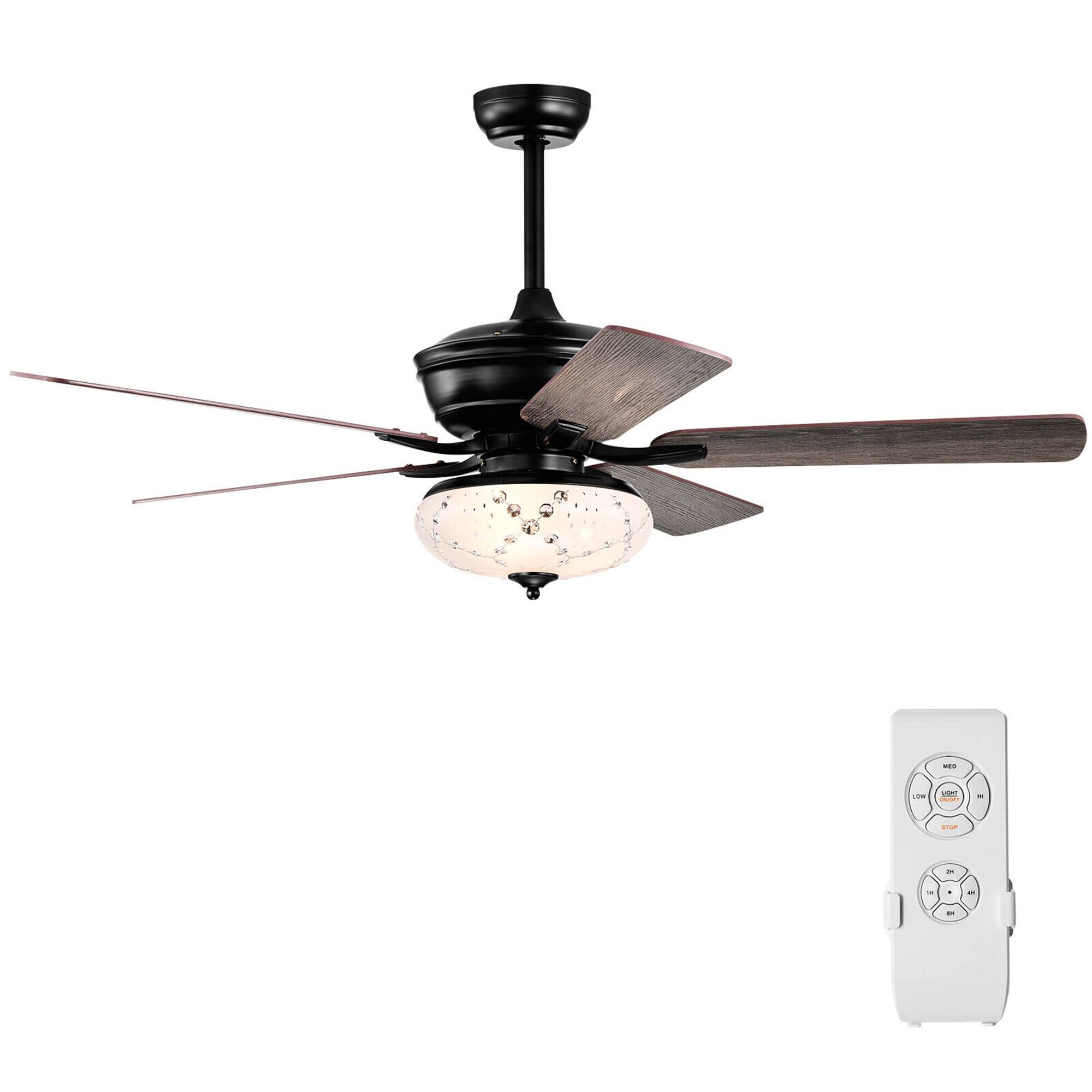 Front. Gymax - Gymax 52'' Ceiling Fan with 3 Wind Speeds 5 Reversible Blades & Remote Control Grey - Grey.