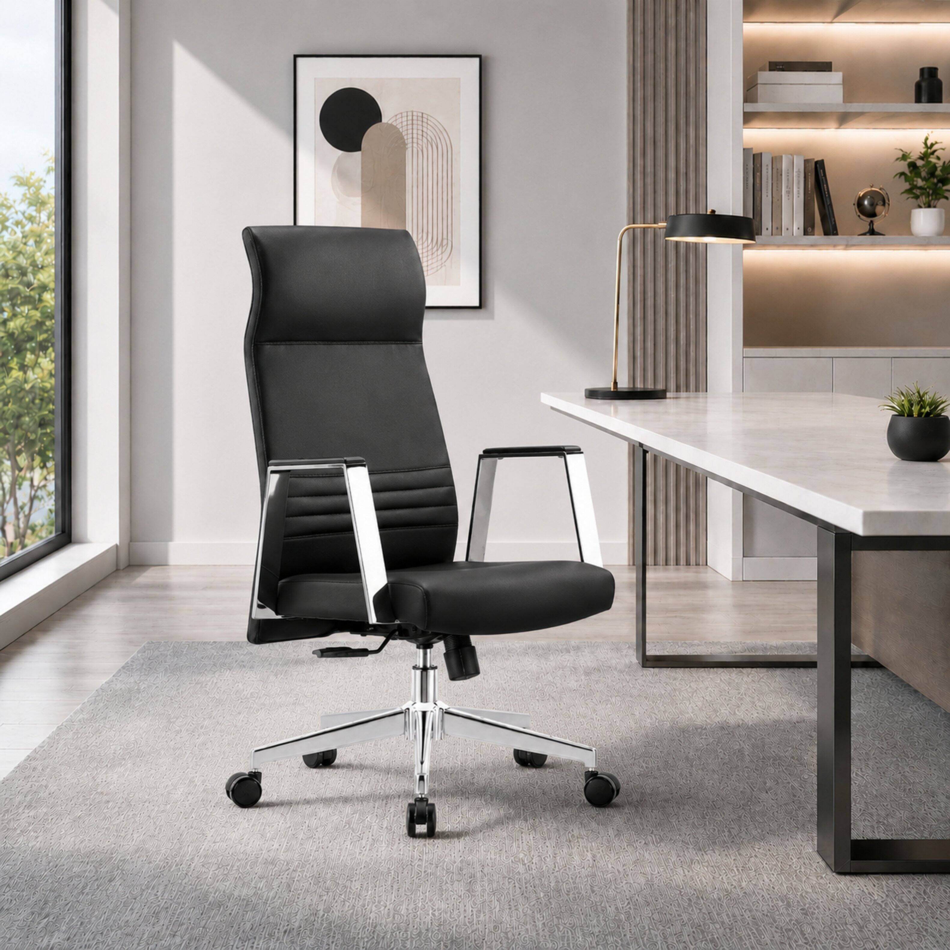 Alt View 7. LeisureMod - Adorit Ergonomic Mid Back Mesh Office Chair, Breathable Computer Desk Chair, Swivel & Tilt, Home Office, Task Chair - Black.