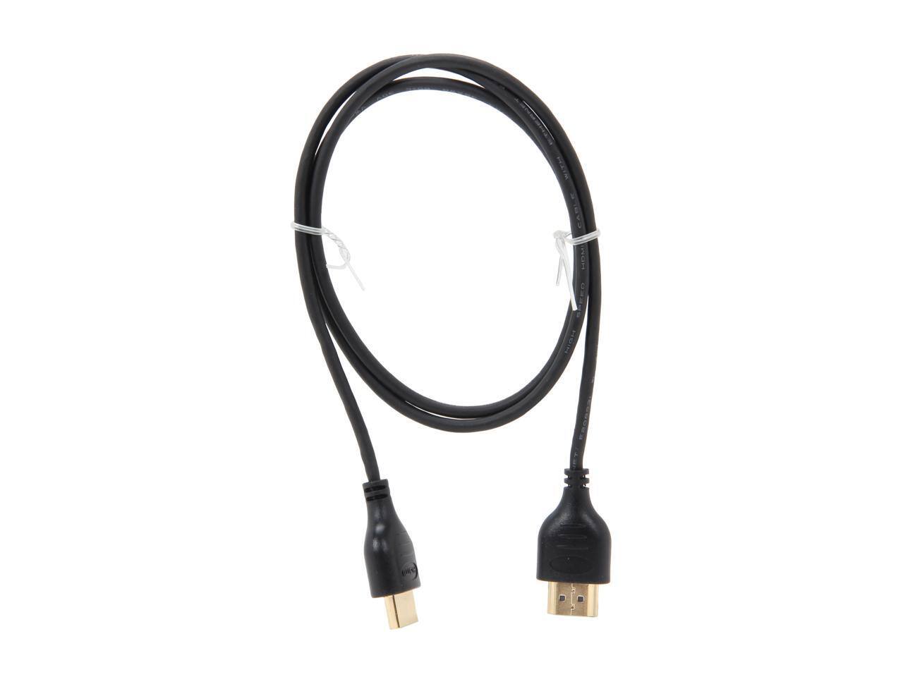 Alt View 1. StarTech.com - StarTech.com HDMIMM3HSS 3 ft. Black HDMI Male to Male High Speed Slim Cable with Ethernet.