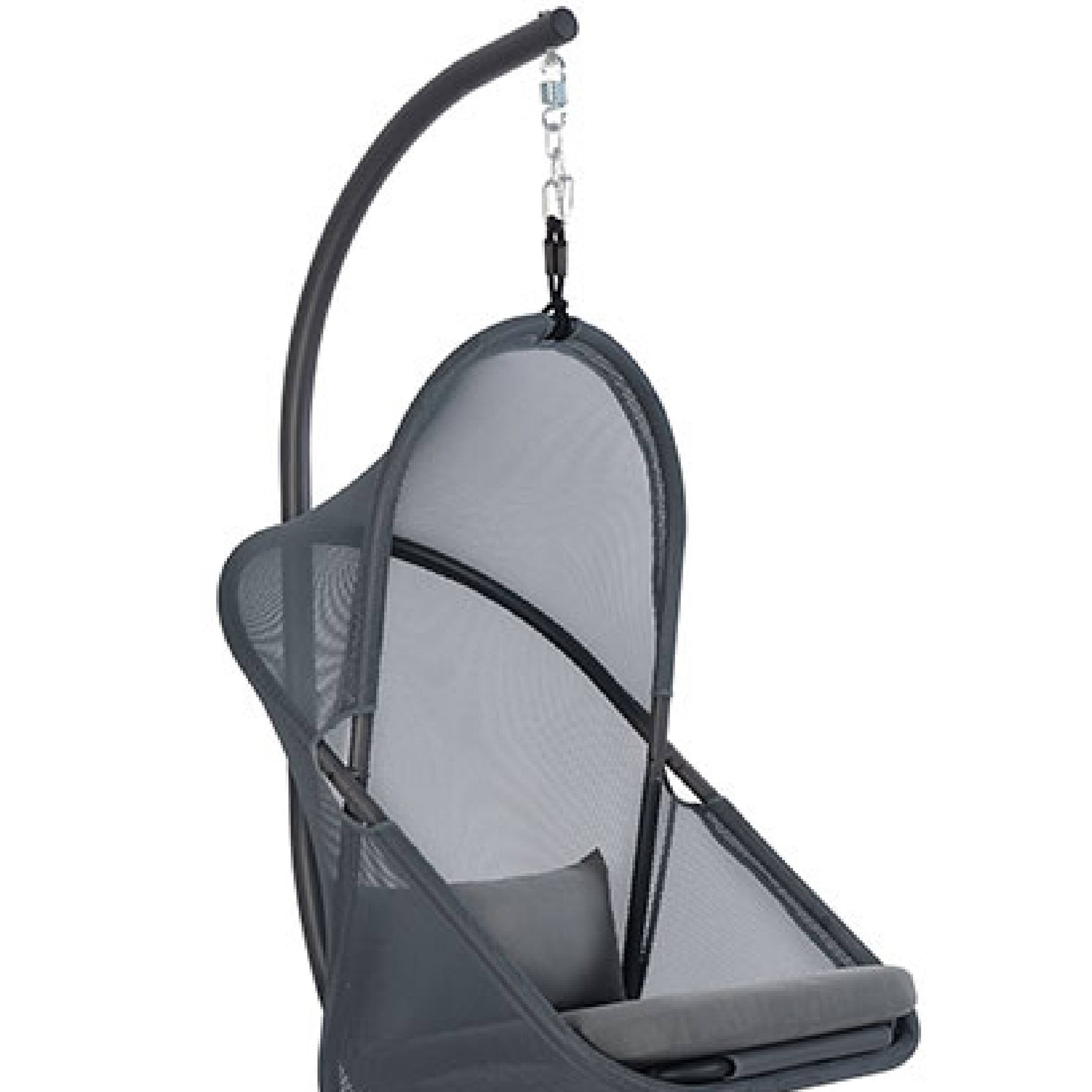 Alt View 2. Manhattan Lane - Cery Outdoor Egg Swing Chair, Foldable Stand - Black, Dark Gray.