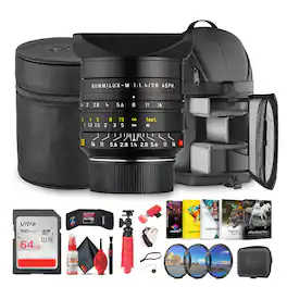 Bundle - Leica - Summilux-M 28mm f/1.4 ASPH. Lens (Black) Professional Wide-Angle Prime M-Mount for Low-Light, Street, Architecture - Black