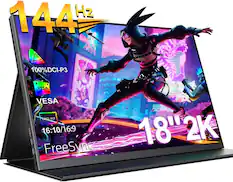 144 Hz
100% DCI-P3
VESA
VESA
16:10/16:9
FreeSync
18" 2K