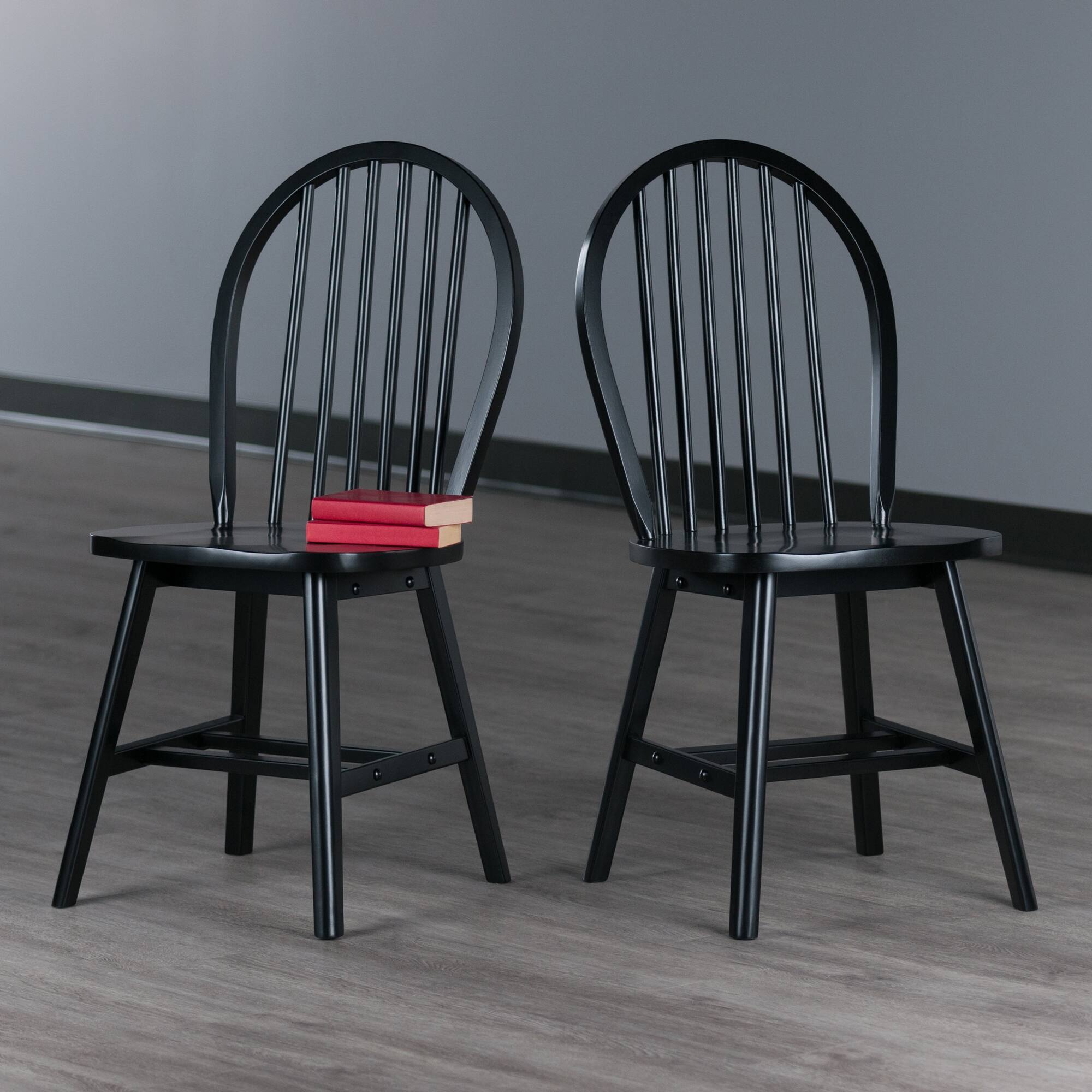 Alt View 7. Winsome Wood - Windsor 2-Pc Chair Set - Black.