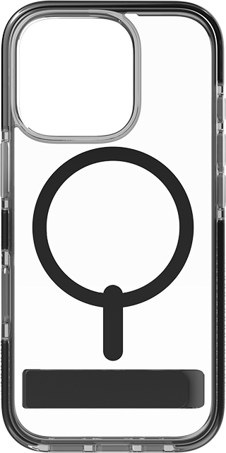ZAGG - Piccadilly Snap Case with Kickstand and MagSafe - iPhone 16 Pro Black - Clear/Black