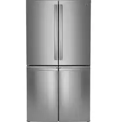 GE Profile - 28.3 Cu. Ft. 4-Door French Door Smart Refrigerator with Dual-Dispense AutoFill Pitcher - Stainless Steel - Front_Zoom