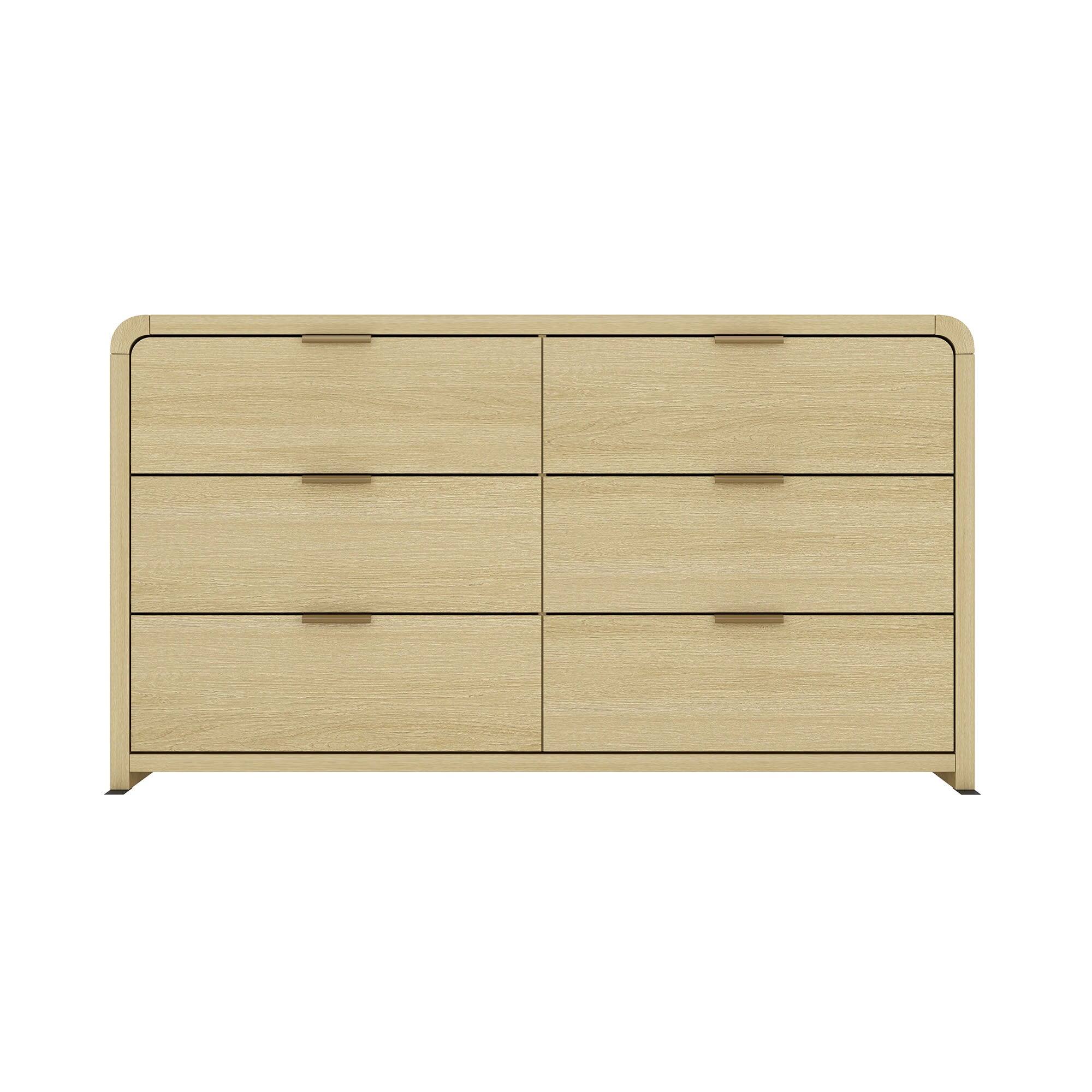 Front. Manhattan Comfort - Grace Modern 60" Dresser - Natural Oak.