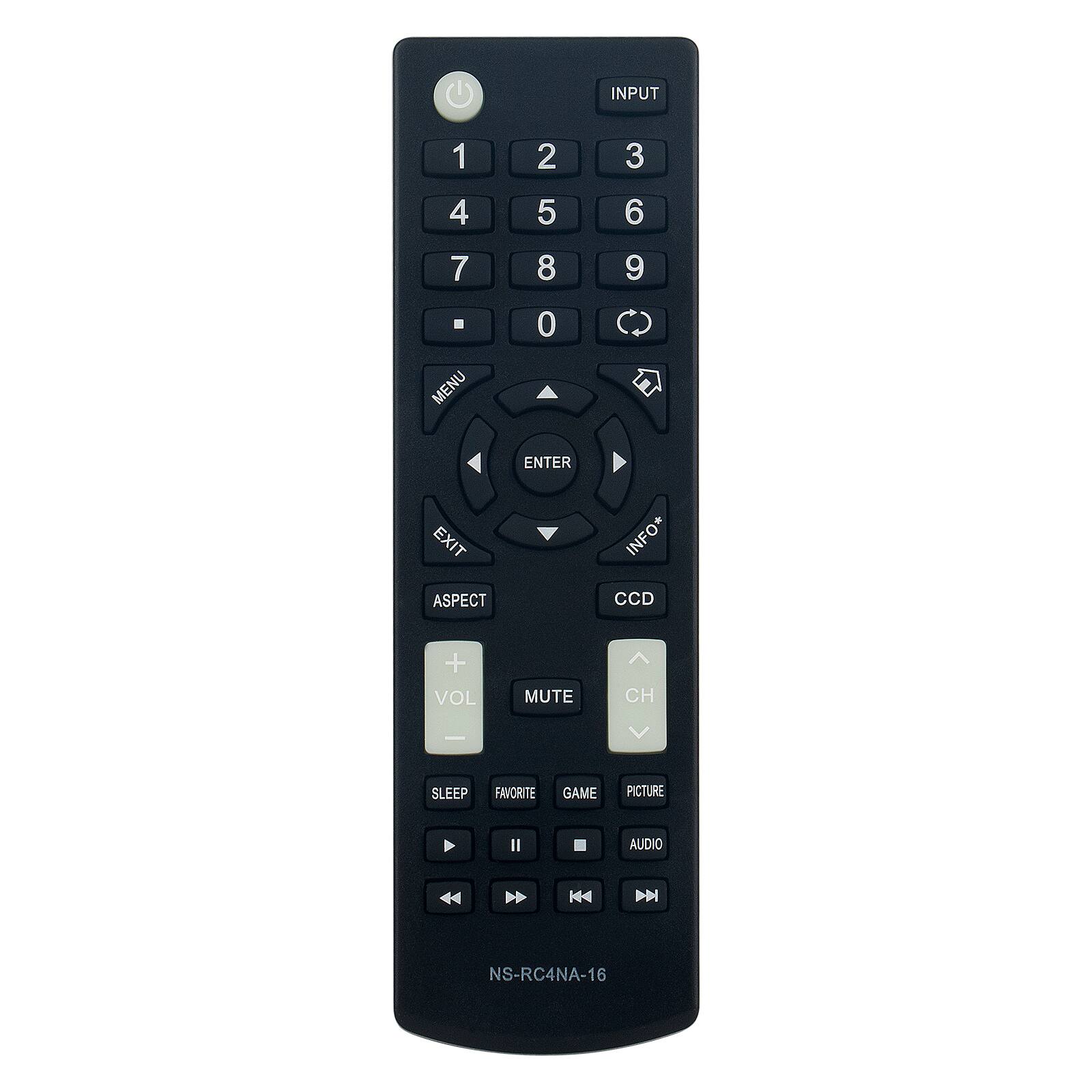 WINFLIKE - NS-RC4NA-16 Replacement Remote Control fit for Insignia LED TV NS-50D421NA16 NS-55D420NA16 - Black