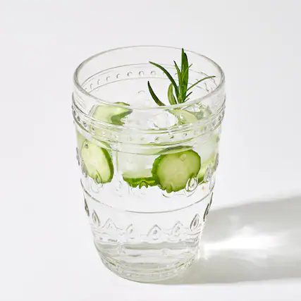 Front. Euro Ceramica Home - Fez Glassware 4 Piece 14oz Highball Glass Set in Clear - Clear.